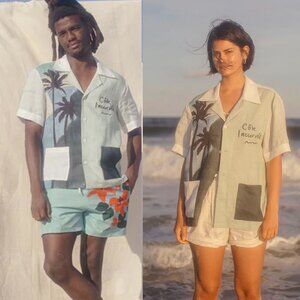TOMBOLO x HOTEL MAGIQUE 'Coast Lines' Cabana Unisex Shirt Size Small